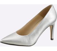 Pumps HEINE, Damen, Gr. 36, silberfarben, Glattleder, Leder, Schuhe Pumps (50815260-36) silberfarben
