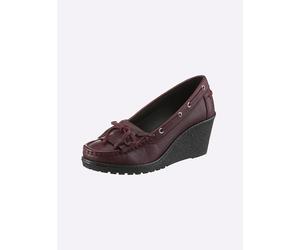 Pumps HEINE, Damen, Gr. 39, Textil, rot (bordeaux), Leder, Rindsleder, Schuhe Pumps (97966019-39) bordeaux