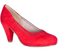 Pumps Lina | Trachtenpumps mit Lochmuster | Echtleder Leder | Trachtenschuhe für Damen (rot, Numeric_40)