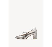Tamaris Damen Pumps mit Blockabsatz, metallic, 39 EU