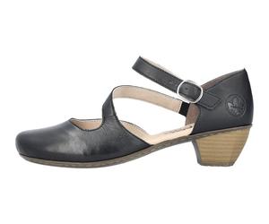 Pumps RIEKER, Damen, Gr. 40, schwarz, Leder, Synthetik, festlich, Schuhe Pumps, Abendschuh, Festtagsschuh,Trichterabsatz, gepolsterte Innensohle (33733813-40) schwarz