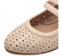 Jana Damen Pumps mit Klettverschluss Vegan, Beige (Beige), 40 EU