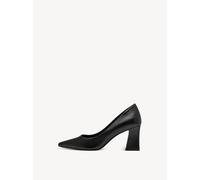 Tamaris Damen Pumps Leder Blockabsatz bequem; BLACK LEATHER, EU 37
