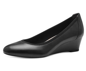 Pumps TAMARIS "Borage", Damen, Gr. 36, schwarz, Leder, leicht glänzend, unifarben, Schuhe Pumps, eleganter Pumps mit ANTIslide, Businessschuh für Damen (716972-36)