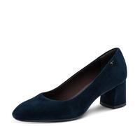 Pumps TAMARIS, Damen, Gr. 37, blau (navy), Leder, clean, gepflegt, festlich, Schuhe Pumps, Blockabsatz, Abendschuh, Businesschuh in modischer Karreeform (95219107-37) navy