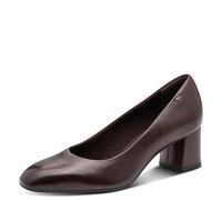 Pumps TAMARIS, Damen, Gr. 42, dunkelbraun, Leder, clean, gepflegt, leicht glänzend, festlich, Schuhe Pumps, Blockabsatz, Abendschuh, Businesschuh in modischer Karreeform (72887553-42) dunkelbraun