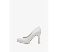 Tamaris Damen Pumps Vegan Blockabsatz; WHITE MATT/weiß; 39