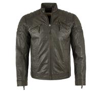 Punchball - Herren Lederjacke Bikerjacke Lammnappa dunkelgrau : 58