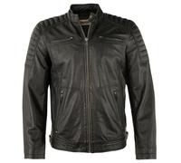 Punchball - Herren Lederjacke Bikerjacke Lammnappa schwarz : 58