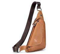 pundarika Genuine Leather sling bag for men women casual crossbody backpack small shoulder bag chest bag