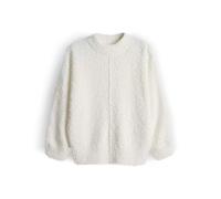 Opus Fashion Damenpullover Punew – aus flauschigem Effektgarn, Regular Fit – Weiß 36