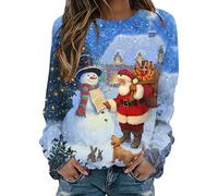 Punisher Pullover Damen Sweatshirt Damen Baumwolle Grinch Hoodie Damen Damen Karierte Jacke mit Fell Mantel grau Damen XXL Langarmshirt Damen v-Ausschnitt Baumwolle Set weihnacht Langarm Shirt