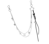 Punk Jeans Hosen Kette Multi Layer Punk Star Charm Taille Geldbörse Grunge Gürtel für Hip Hop Hosen Zubehör Damen, Eine Größe, Wie beschrieben, Wie beschrieben