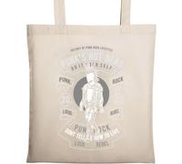 Punk-Rock-Stil Punk's Not Dead Loud Rebel Natürliche ökologische Baumwolle Tote Bag Beige