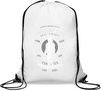 Punk Rock Style Punk's Not Dead Loud Rebel Gym Sack Casual Drawstring Bag White