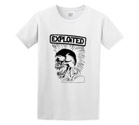 Punk Style Skull Exploited Printed Fashion Men's T-Shirt Short Sleeve White 3XL