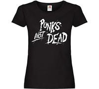 Punks NOT Dead Girl T-Shirt, Black