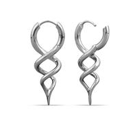 PUNKYOUTH Rock Quasten Creolen Hoop Ohrringe 18G 1mm 925 Silberstecker DNA Spirale Hängeohrringe Piercing Schmuck Gothic Punk Industrial Kette Damen Herren Halloween Alltag