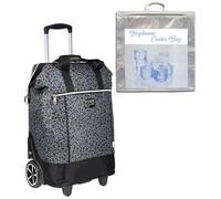 Punta Big Wheel Einkaufsroller Einkaufswagen Shopping Trolley Einkaufstrolley Trolly 10303 + Thermotasche (Leopard Grau Schwarz 0127)