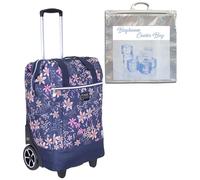 Punta Big Wheel Einkaufsroller Einkaufswagen Shopping Trolley Einkaufstrolley Trolly 10303 + Thermotasche (Wildflowers Lila 3000)
