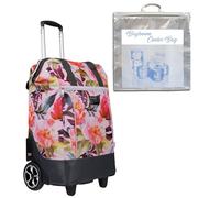 Punta Big Wheel Einkaufsroller Einkaufswagen Shopping Trolley Einkaufstrolley Trolly 10303 + Thermotasche (Romantic Flower Bunt 9800)