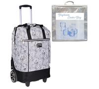 Punta Big Wheel Einkaufsroller Einkaufswagen Shopping Trolley Einkaufstrolley Trolly 10303 + Thermotasche (Pastel Grau Flower 2827)