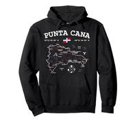 Punta Cana Dominikanische Republik Karte Flagge Reisekoordinaten Pullover Hoodie