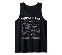 Punta Cana Dominikanische Republik Karte Flagge Reisekoordinaten Tank Top