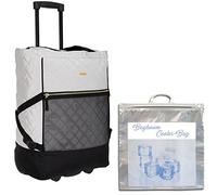 Punta Einkaufstrolley Trolley groß Einkaufsroller faltbar Wheel 35 Liter Volumen Alu Stange Schulter-Handgurte AUSWAHL + Thermo Kühltasche (Classy Silber 2000 + Bagboom Tasche)