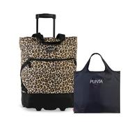 Punta Wheel Einkaufstrolley Unisex, 33L, 50x36x20 cm (Leo braun) | leichtlaufende Skater-Rollen, große Öffnung, 33L, 50x36x20cm, ideal für bequemes Einkaufen & Transport bis 17 kg