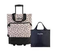 Punta Wheel Einkaufstrolley Unisex, 33L, 50x36x20 cm (Leo rosa) | leichtlaufende Skater-Rollen, große Öffnung, 33L, 50x36x20cm, ideal für bequemes Einkaufen & Transport bis 17 kg