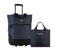 Punta Wheel Einkaufstrolley Unisex, 33L, 50x36x20 cm (Muster blau) | leichtlaufende Skater-Rollen, große Öffnung, 33L, 50x36x20cm, ideal für bequemes Einkaufen & Transport bis 17 kg