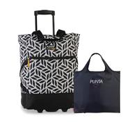 Punta Wheel Einkaufstrolley Unisex, 33L, 50x36x20 cm (Muster Navy) | leichtlaufende Skater-Rollen, große Öffnung, 33L, 50x36x20cm, ideal für bequemes Einkaufen & Transport bis 17 kg