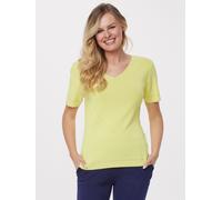 PUNTO & FILO Pulli V-Ausschnitt Kurzarm 34/36 gelb