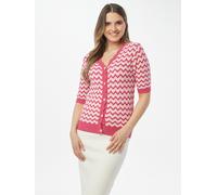 PUNTO & FILO Strickjacke mit Zick Zack Ajour 34/36 pink