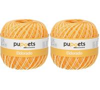 Puppets Eldorado Multicolor 4578012-00018 Farbe: 18, Stärke: 12, Aufmachung: 100g, Lauflänge: 570m, Häkelgarne (Packung mit 2)