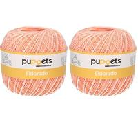 Puppets Eldorado Multicolor 4578012-00032 Farbe: 32, Stärke: 12, Aufmachung: 100g, Lauflänge: 570m, Häkelgarne (Packung mit 2)