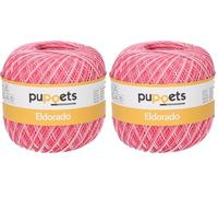 Puppets Eldorado Multicolor 4578012-00038 Farbe: 38, Stärke: 12, Aufmachung: 100g, Lauflänge: 570m, Häkelgarne (Packung mit 2)