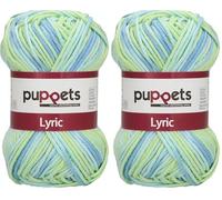 Puppets Lyric Multicolor 4582008-00201 Farbe: Fresh, Stärke: 8 Aufmachung: 50g, Lauflänge: 70m, Häkelgarne (Packung mit 2)