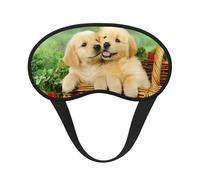 Puppy Golden Retriever Print Verstellbare Augenabdeckung zum Schlafen, bequeme, druckfreie und atmungsaktive Schlafmasken