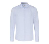 Pure Casual Fit Leinenhemd hellblau, Einfarbig