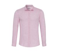 Pure Casual Fit Leinenhemd rosa, Einfarbig