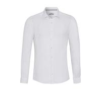Pure Casual Fit Leinenhemd weiss, Einfarbig