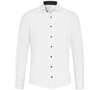 Pure Hemd Functional Slim Fit Jersey Langarm Haifischkragen Stretch weiß Größe 38