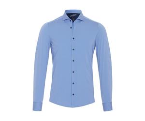 PURE Functional Modern Fit Hemd Herren 40 streifen mittelblau 165