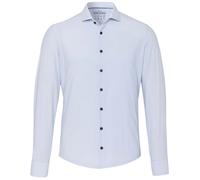 Pure Functional Slim Fit Jerseyhemd hellblau, Einfarbig
