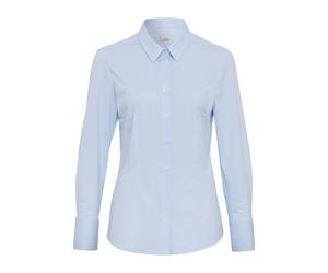 Pure Functional Slim Fit Jerseybluse hellblau, Gestreift