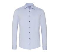 Pure Functional Slim Fit Jerseyhemd hellblau, Einfarbig