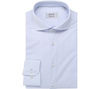 Pure Functional Slim Fit Jerseyhemd hellblau, Einfarbig