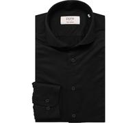 Pure Functional Slim Fit Jerseyhemd schwarz, Einfarbig